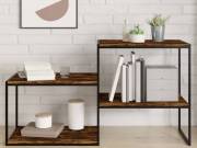 vidaXL 4 db füstös tölgy színű szerelt fa fali polc 60 x 40 x 1,5 cm