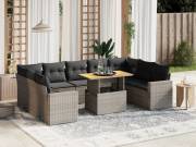 vidaXL 10 részes szürke polyrattan kerti ülőgarnitúra párnákkal