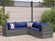 vidaXL 5 részes szürke polyrattan kerti ülőgarnitúra párnákkal
