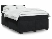 vidaXL fekete bársony rugós ágy matraccal 160x200 cm