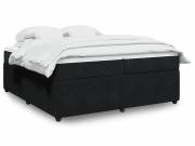 vidaXL fekete bársony rugós ágy matraccal 200x200 cm