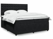vidaXL fekete bársony rugós ágy matraccal 200x200 cm