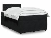 vidaXL fekete bársony rugós ágy matraccal 120 x 200 cm