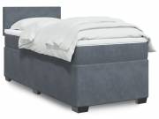 vidaXL sötétszürke bársony rugós ágy matraccal 90 x 200 cm