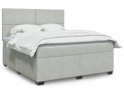 vidaXL világosszürke bársony rugós ágy matraccal 180x200 cm