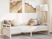 vidaXL fehér tömör fenyőfa kanapéágy matraccal 80 x 200 cm