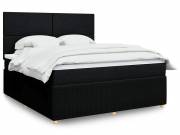 vidaXL fekete szövet rugós ágy matraccal 180 x 200 cm