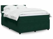 vidaXL sötétzöld bársony rugós ágy matraccal 140x190 cm