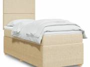vidaXL krémszínű szövet rugós ágy matraccal 100 x 200 cm