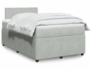vidaXL világosszürke bársony rugós ágy matraccal 120 x 190 cm