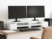 vidaXL fehér szerelt fa monitorállvány tárolóval 100 x 27 x 15 cm