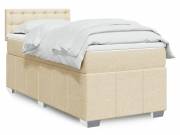 vidaXL krémszínű szövet rugós ágy matraccal 90 x 200 cm