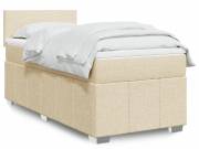 vidaXL krémszínű szövet rugós ágy matraccal 90 x 200 cm