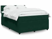 vidaXL sötétzöld bársony rugós ágy matraccal 140x190 cm