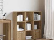 vidaXL kézműves tölgy színű szerelt fa könyvszekrény 98x29x97,5 cm