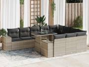 vidaXL 11 részes világosszürke polyrattan kerti ülőgarnitúra párnákkal