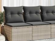 vidaXL 2 részes világosszürke polyrattan akácfa ülőgarnitúra párnákkal