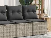 vidaXL 2 részes világosszürke polyrattan akácfa ülőgarnitúra párnákkal