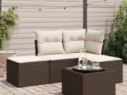 vidaXL 5 részes barna polyrattan kerti ülőgarnitúra párnával