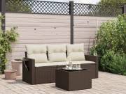 vidaXL 4 részes barna polyrattan kerti ülőgarnitúra párnákkal