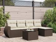 vidaXL 6 részes barna polyrattan kerti ülőgarnitúra párnával