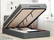 vidaXL sötétszürke szövet ottomán ágy matraccal & LED-ek 120x200 cm