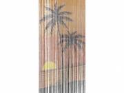 vidaXL rovaros ajtófüggöny pálmafa nyomtatás 100x220 cm bambusz