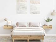 vidaXL kézműves tölgy szerelt fa ágykeret matrac nélkül 135x190 cm