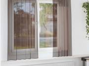 vidaXL 2 db barna fátyolfüggönyök fülecske tetejével 140x260 cm