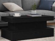 vidaXL fekete tölgy dohányzóasztal LED-lámpákkal 90x50x40 cm