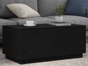 vidaXL fekete tölgy dohányzóasztal LED-lámpákkal 90x50x40 cm