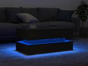 vidaXL fekete tölgy dohányzóasztal LED-lámpákkal 90x50x40 cm