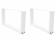 vidaXL 2 db fehér, V-alakú acél dohányzóasztal láb 70 x (30-31,3) cm