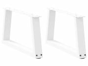 vidaXL 2 db fehér, V-alakú acél dohányzóasztal láb 50 x (30-31,3) cm