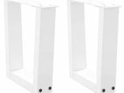 vidaXL 2 db fehér, V-alakú acél dohányzóasztal láb 40 x (30-31,3) cm