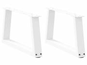 vidaXL 2 db fehér, V-alakú acél dohányzóasztal láb 70 x (30-31,3) cm
