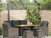 vidaXL 6 részes szürke polyrattan kerti ülőgarnitúra párnákkal