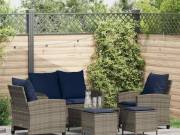 vidaXL 6 részes szürke polyrattan kerti ülőgarnitúra párnákkal