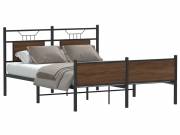 vidaXL barna tölgy színű szerelt fa ágykeret matrac nélkül 140x200 cm