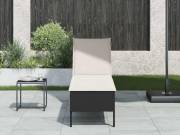vidaXL fekete polyrattan napozóágy párnával 55x200x44 cm
