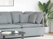 vidaXL világosszürke moduláris kanapé sarokmodul párnákkal 100 cm