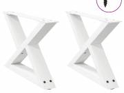 vidaXL 2 db fehér dohányzóasztal láb 50 x (30-31,3) cm acél dohányzóasztal láb