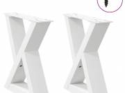 vidaXL 2 db fehér dohányzóasztal láb 40 x (30-31,3) cm acél dohányzóasztal láb