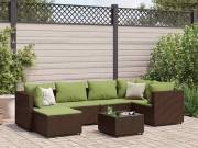 vidaXL 7 részes barna polyrattan kerti ülőgarnitúra párnákkal