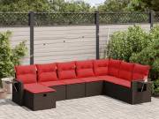 vidaXL 8 részes barna polyrattan kerti ülőgarnitúra párnákkal