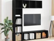 vidaXL Könyvespolc 3 pcs Fekete tölgy 36 x 30 x 143 cm Faanyag
