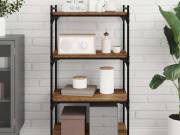 vidaXL Polcos könyvespolc 3 szintes 4 db 60 x 40 x 1,5 cm Szerelt Fa