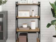 vidaXL Polcos könyvespolc 3 szintes 4 db 60 x 40 x 1,5 cm Szerelt Fa
