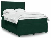 vidaXL sötétzöld bársony rugós ágy matraccal 140x190 cm