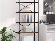 vidaXL Könyvespolc 5 szintes 80 x 30 x 183 cm Szerelt fa Füstölt tölgy